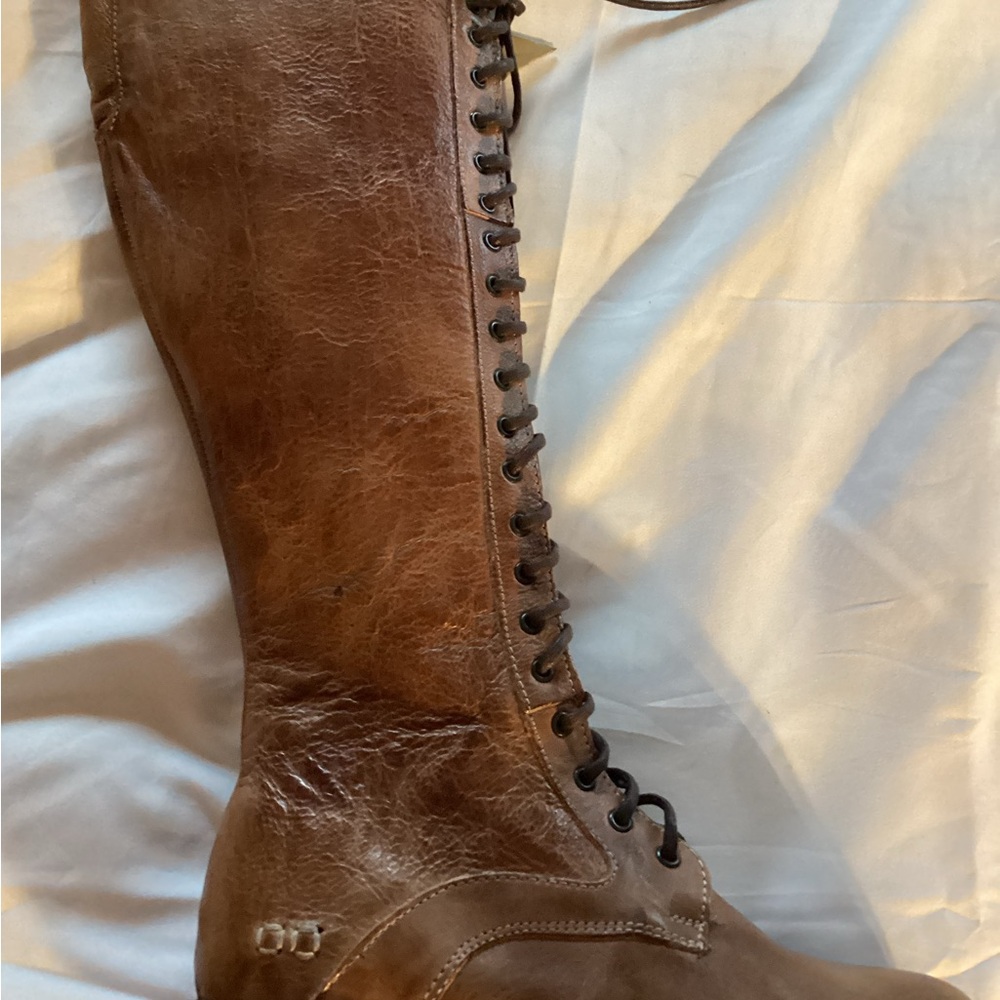 BED|STU Tan Leather Lace-Up Boots - Picture 13 of 16